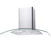 Hoover CGM60NX 60Cm Curved Glass Chimney Cooker Hood - Stainless Steel