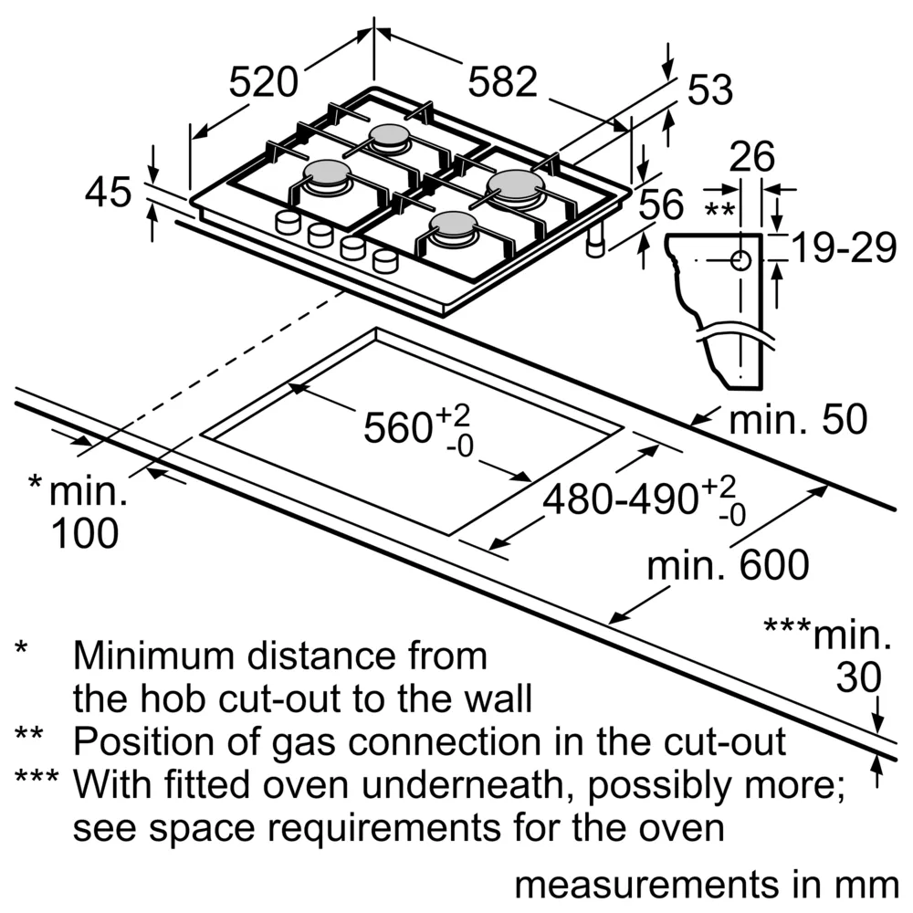 T26CIP8S0 Neff Four burner Gas Hob - Image 9