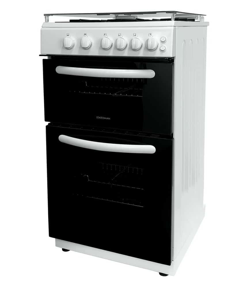 50Cm Twin Cavity Gas Cooker With Lid - White - Image 2