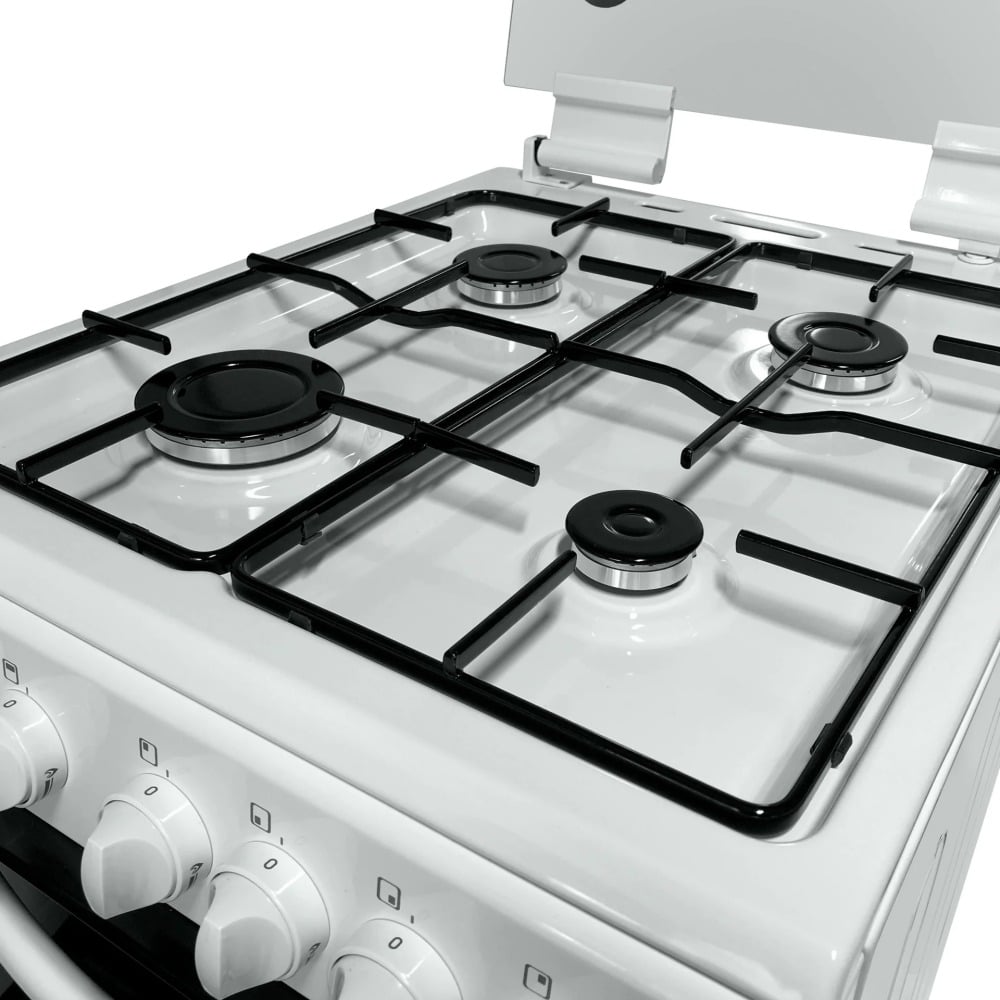 50Cm Twin Cavity Gas Cooker With Lid - White - Image 4