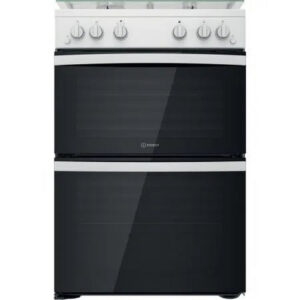 Indesit ID67G0MCW/UK 60Cm Gas Cooker With Double Oven - White