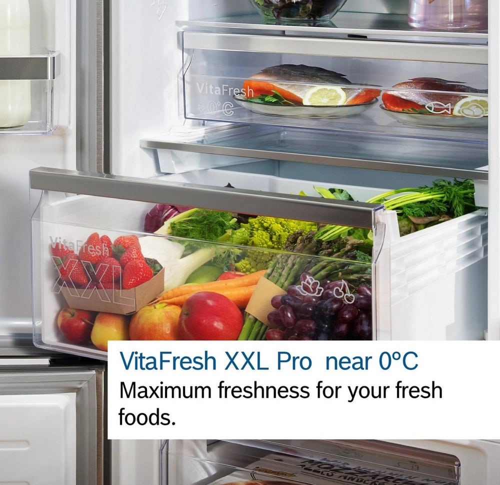 60cm 70/30 Total No Frost Fridge Freezer - Stainless Steel Look - Image 4