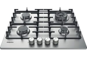 Hotpoint PPH60GDFIXUK 4 Burner Gas Hob - Silver