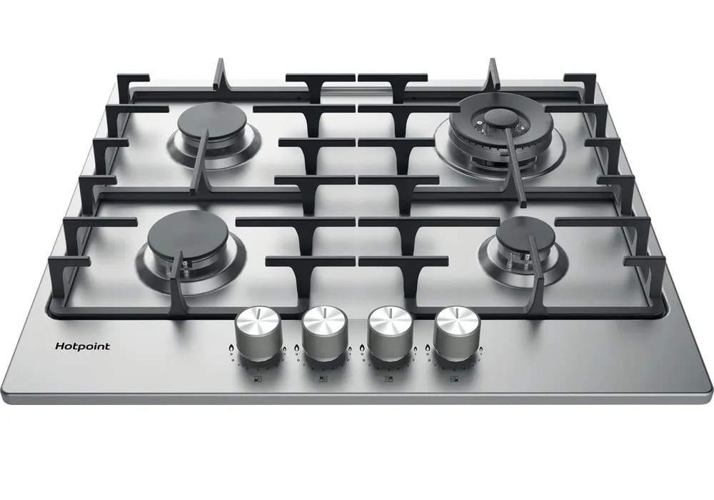 Hotpoint PPH60GDFIXUK 4 Burner Gas Hob - Silver