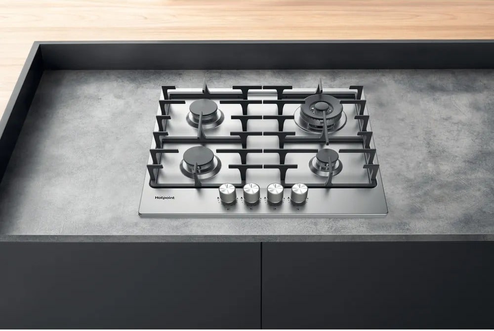 Hotpoint PPH60GDFIXUK 4 Burner Gas Hob - Silver - Image 3