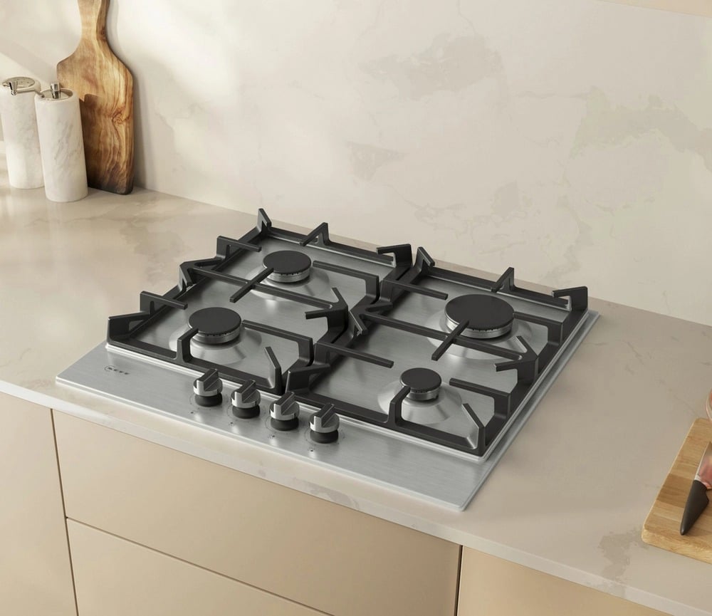 58.2cm Gas Hob - Stainless Steel