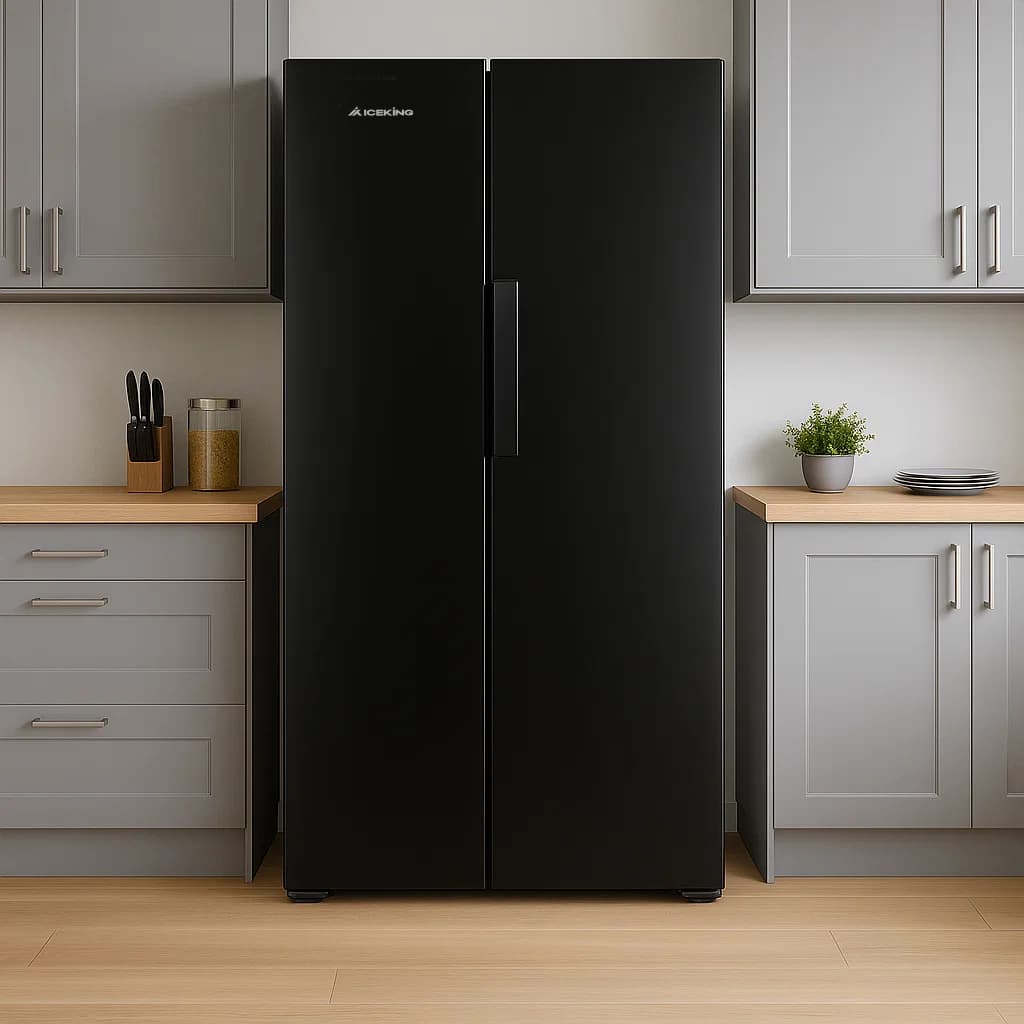 iQ30 Side by side American style Fridge Freezer Black - Image 2
