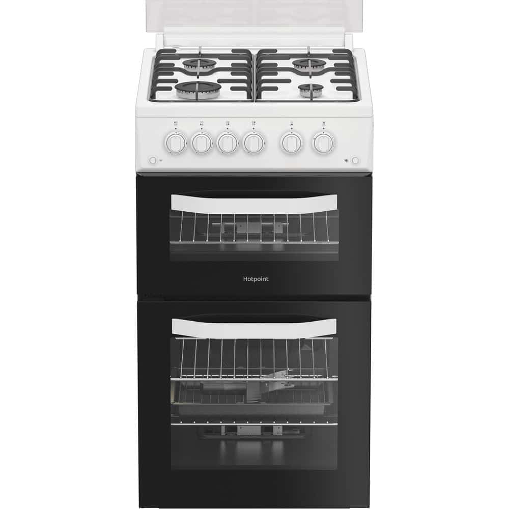 Hotpoint 50cm Gas Double Cooker - White