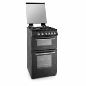 50cm Double Oven Gas Cooker with Gas Hob - Black