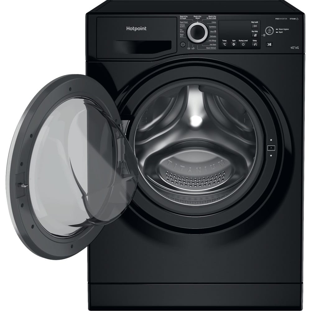 Hotpoint 9kg/6kg 1400 Spin Washer Dryer - Black - Image 2