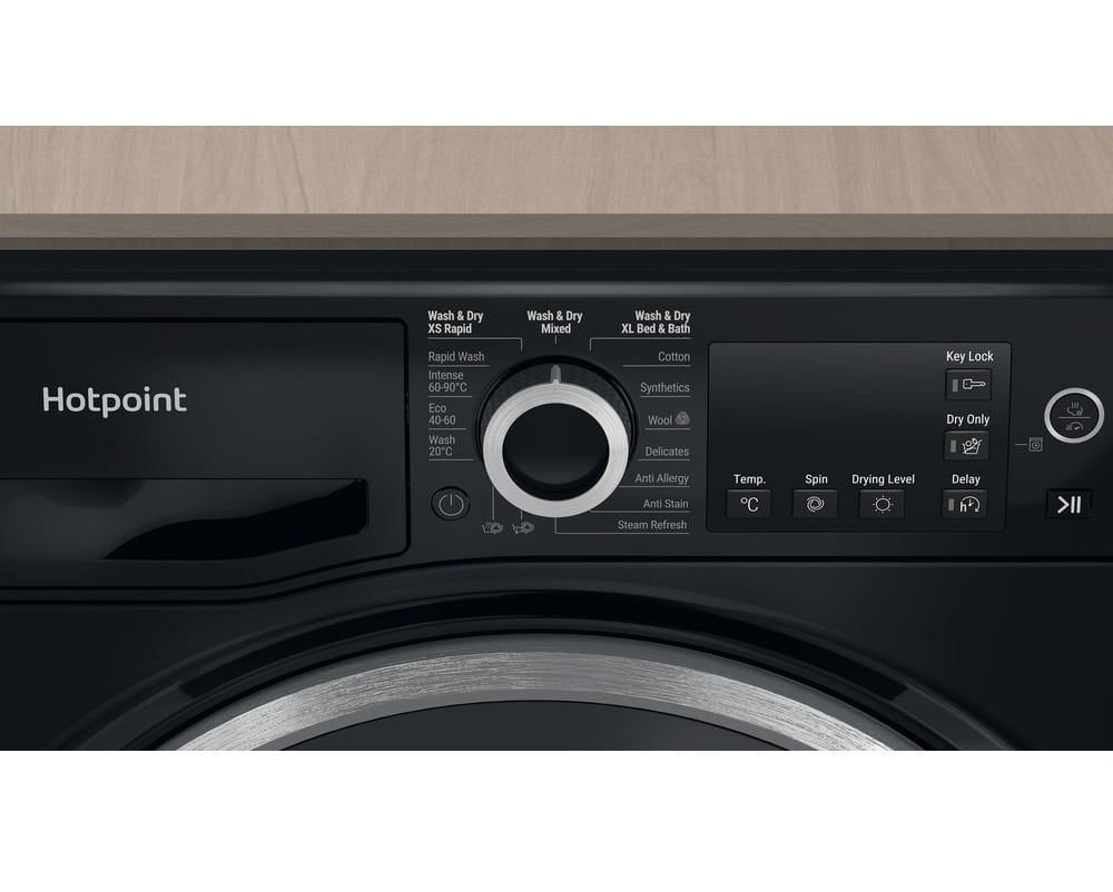 Hotpoint 9kg/6kg 1400 Spin Washer Dryer - Black - Image 3