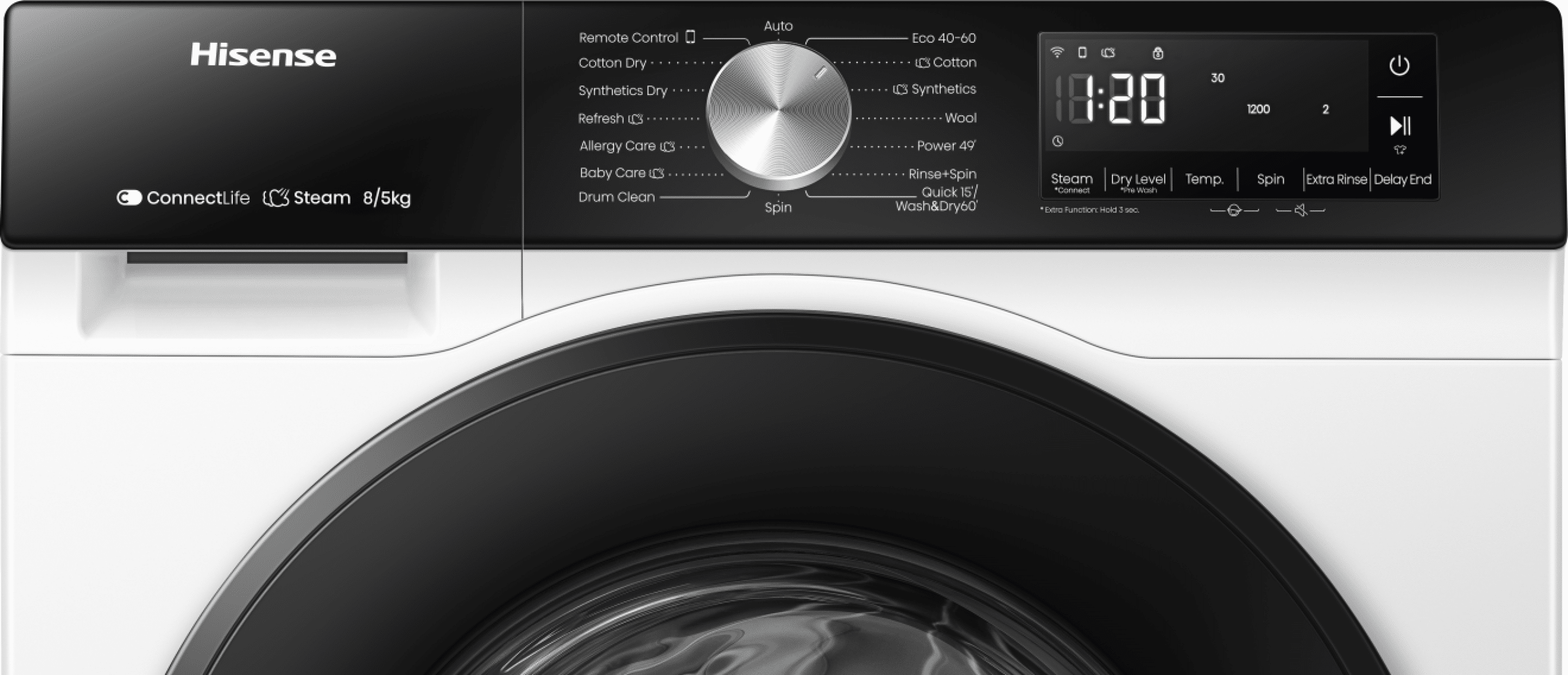 WiFi-enabled 8kg/5kg 1400 Spin Washer Dryer - White - Image 3