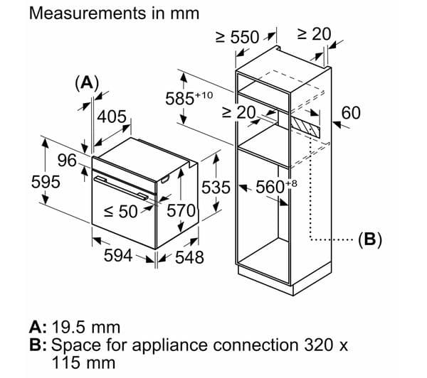 BOSCH HBG539BB6B Electric Oven - Black - Image 5
