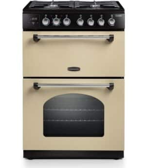 Dual Fuel Cooker with Double Oven Cream / Chrome, A Rated
