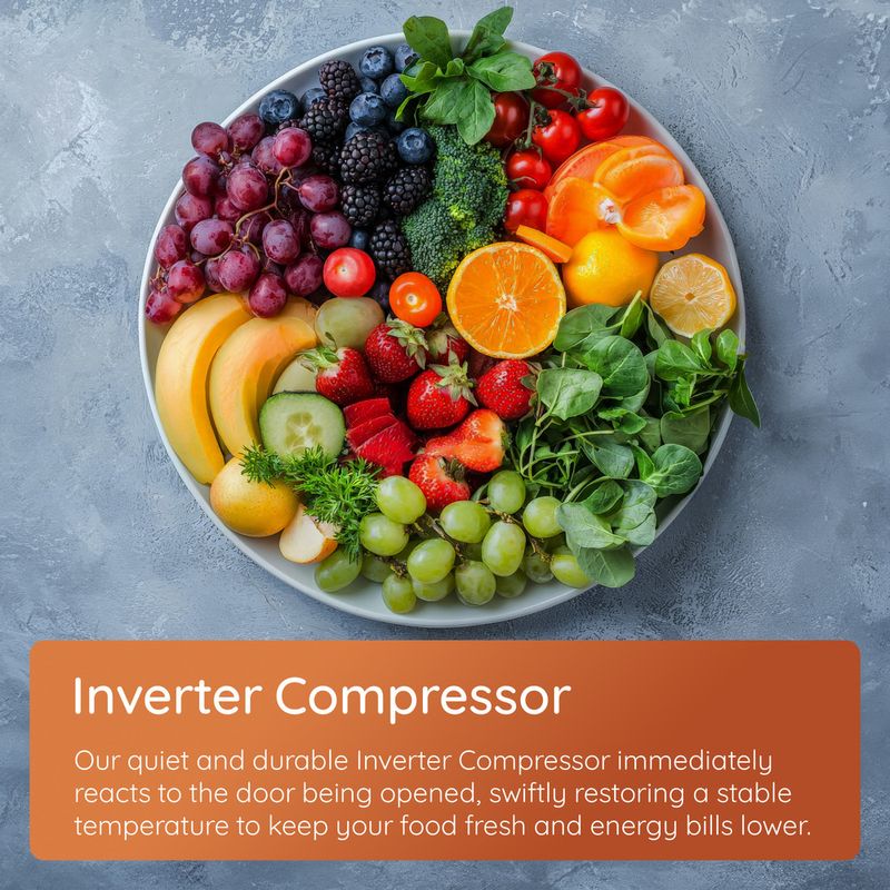 Dual No Frost American Fridge Freezer with VitalCare - Black Steel - 83CM - 510L - Image 7