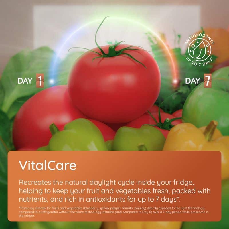 Dual No Frost American Fridge Freezer with VitalCare - Black Steel - 83CM - 510L - Image 8