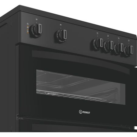 60cm Electric Double Cooker with Ceramic Hob - Black - Image 4