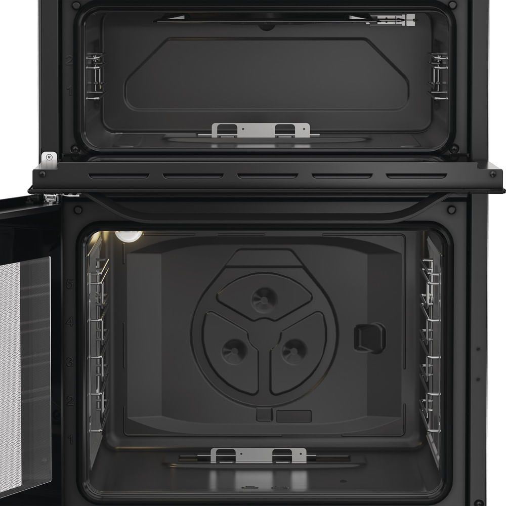 60cm Gas Twin Cooker with Glass Lid - Black - Image 3