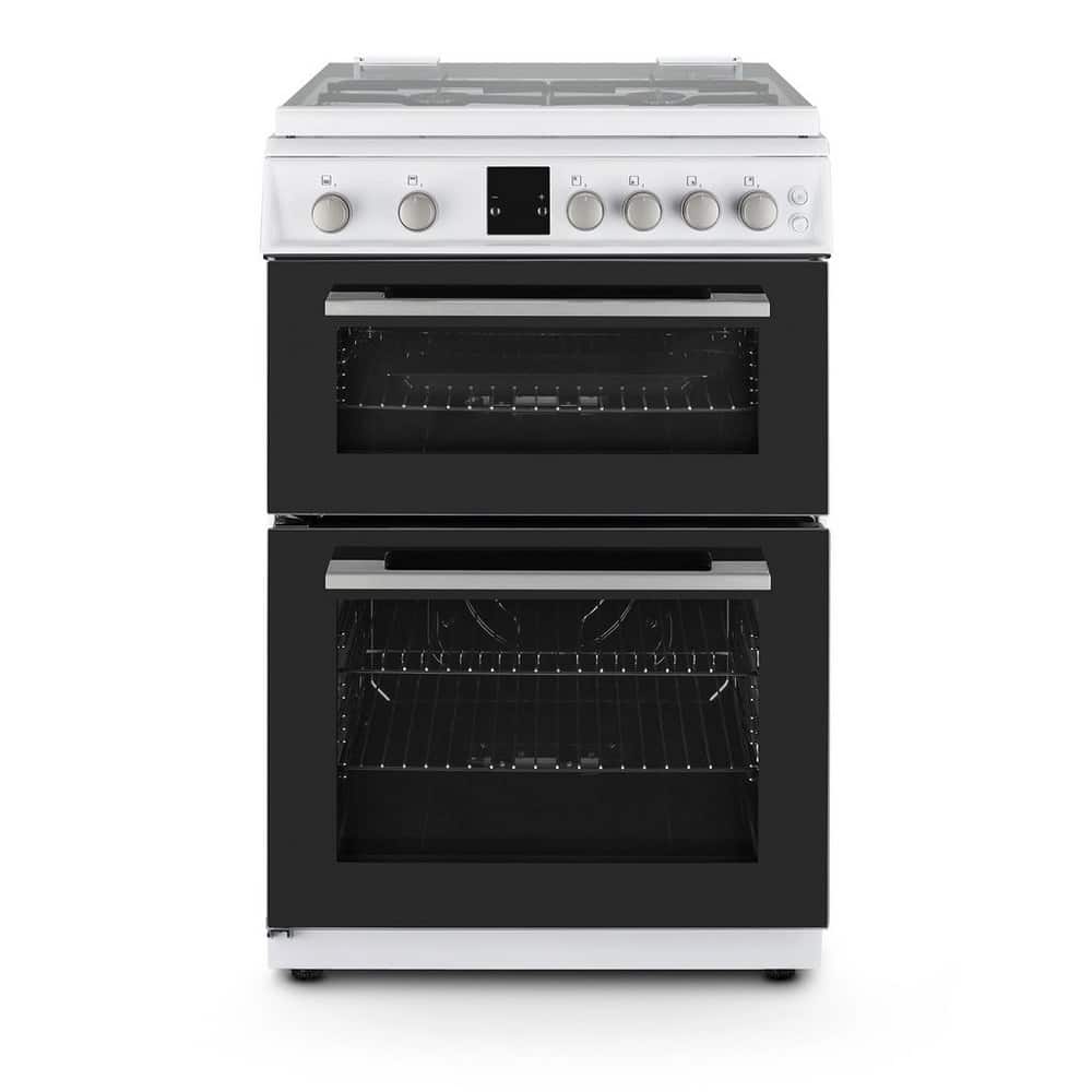 60cm Double Oven Gas Cooker with Gas Hob - White