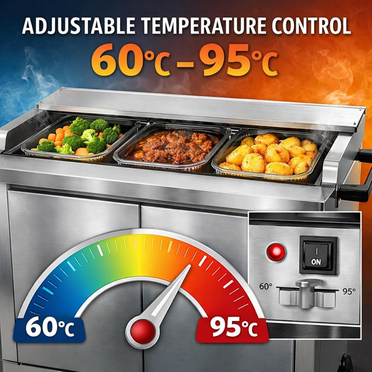 Electric Heated Hostess Trolley- Food Warmer - Image 4