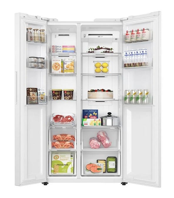 Side by Side Fridge Freezer, White - Image 2